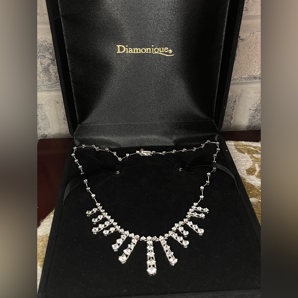 Diamonique Sterling Silver Necklace